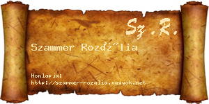 Szammer Rozália névjegykártya